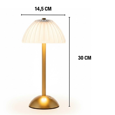 Uzun Mantar çizgili Model Led Masa Lambası – Dokunmatik, 3 Renk Işık Modlu, Şarjlı Dekoratif Gece Lambası Bx40