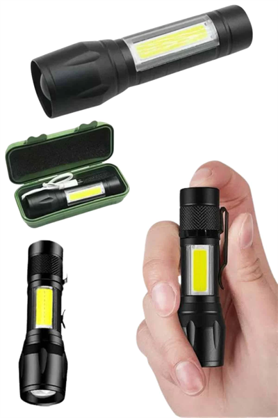 Uzun Menzilli Şarjlı El Feneri Uzun Ömürlü Led Işık Lamba