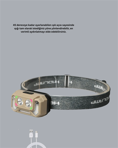 Uzun Menzilli Sensörlü LED Kafa Lambası Kamp ve Yürüyüş