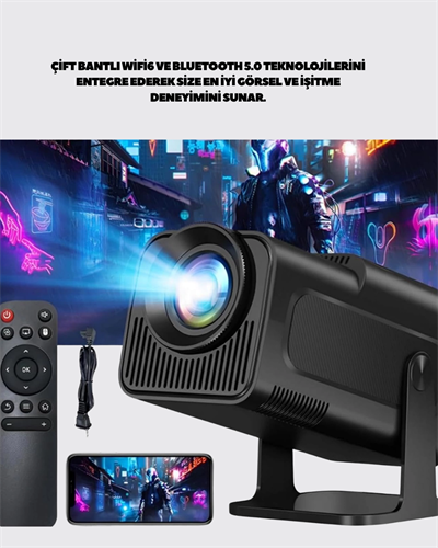 Uzun Ömürlü Lamba ve Dahili Hoparlörlü Ev Sinema Projektörü