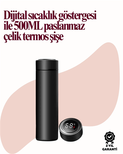 Uzun Süre Isı Koruma Sağlayan Dijital Göstergeli Termos