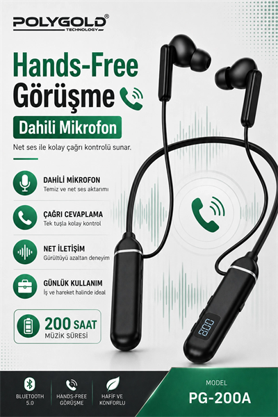 Uzun Süre Kullanımlı Kablosuz Kulak İçi Spor Kulaklık Stereo Ses Mikrofonlu
