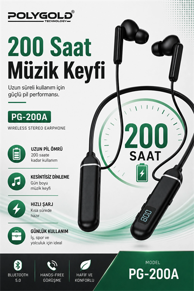 Uzun Süre Kullanımlı Kablosuz Kulak İçi Spor Kulaklık Stereo Ses Mikrofonlu