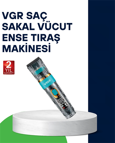 VGR V-695 Profesyonel Saç ve Sakal Kesme Makinesi Şarjlı ve Kablolu Kullanım