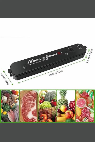 Vacuum Sealer Ev Tipi Vakumlama ve Yapıştırma Makinesi + 10 Adet Vakum Poşeti (3936)