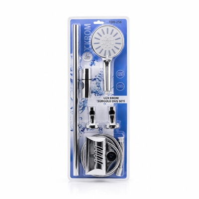 Vakumlu - Krom Lux Sürgülü Duş Seti Bx40