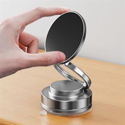 Vakumlu Manyetik Telefon Tutucu – Güçlü Vakum 360 Derece Döner Araç İçi Telefon Standı, Ultra Sabit Manyetik Destekli Mobil Cihaz Aparatı (3936)