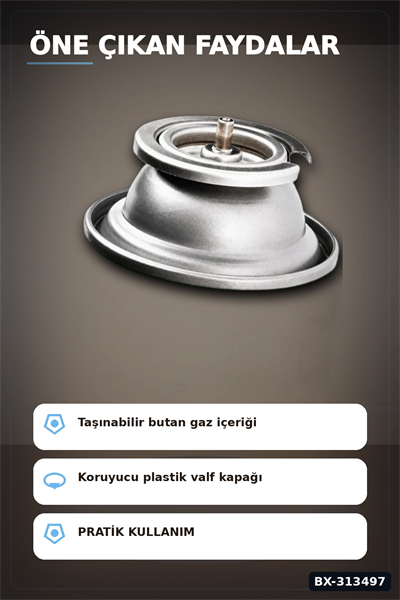 Valfli Standart 220 g Kamp Ocağı Kartuşu - 1 Adet Taşınabilir Doğa Gazı BX-313497