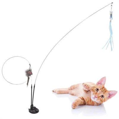Vantuzlu Tüylü Zilli Olta Kedi Oyuncağı Bx40