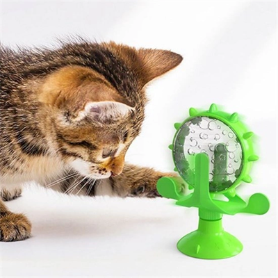 Vantuzlu Zilli İnteraktif Dönebilen Mama Kaplı Renkli Eğlenceli Eğitici Kedi Oyuncağı Bx40