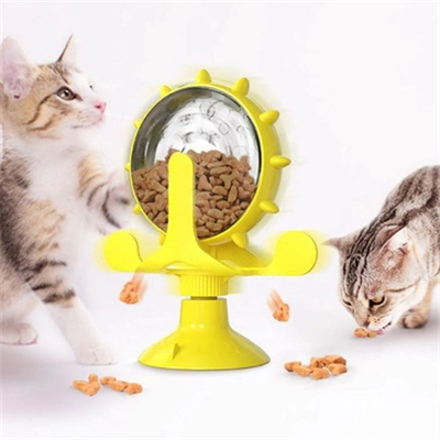 Vantuzlu Zilli İnteraktif Dönebilen Mama Kaplı Renkli Eğlenceli Eğitici Kedi Oyuncağı Bx40