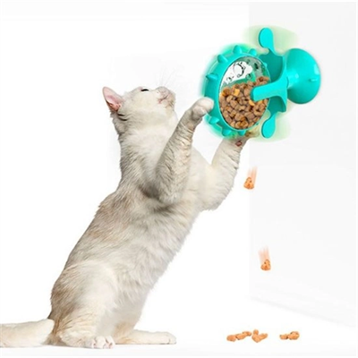 Vantuzlu Zilli İnteraktif Dönebilen Mama Kaplı Renkli Eğlenceli Eğitici Kedi Oyuncağı Bx40