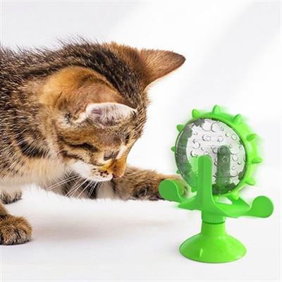 Vantuzlu Zilli İnteraktif Dönebilen Mama Kaplı Renkli Eğlenceli Eğitici Kedi Oyuncağı (3936)