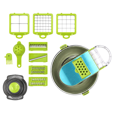 Vegetable Cutter Hazneli 9ın1 Çok Fonksiyonlu Sebze Dilimleyici - Kesici - Doğrayıcı Seti Dp-901 Bx40