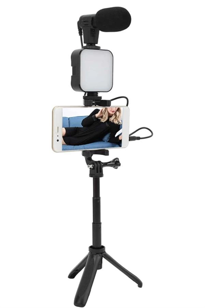 Video Making Kit Telefon Tutucu Vlog Video Mini Led Işıklı