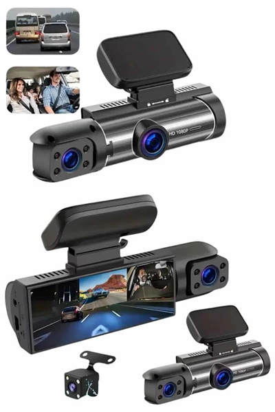 Video ve Fotoğraf Kaydedici Sürüş Kamerası Ön ve Arka Çift Kameralı