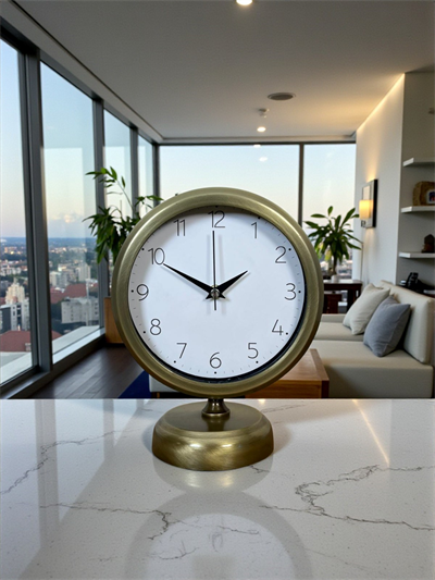 Vintage 25 x 20 Cm Sade Metal Masa Saati