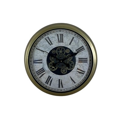 Vintage Atlas Tasarım 60 Cm Çarklı Duvar Saati