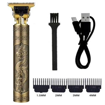 Vintage Görünümlü Güçlü 4 Farklı Başlıklı Usb Şarjlı Manuel Tıraş Makinası Bx40