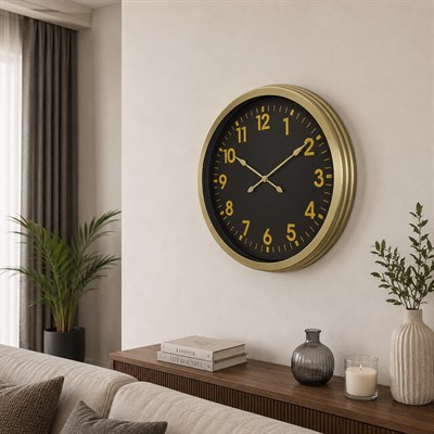 Vintage Klasik 60 x 60 Cm Metal Duvar Saati