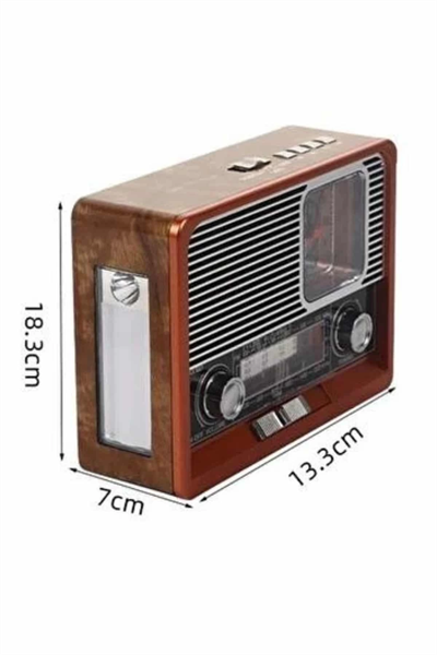 Vintage Nostaljik Radyo AUX USB SD Kart Girişli Şarjlı Bluetooth Bağlantılı