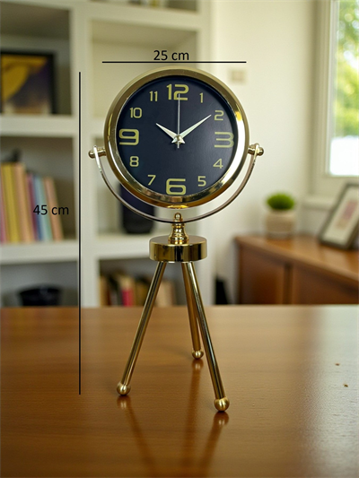 Vintage Prestige Üç Ayaklı Metal Masa Saati