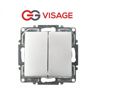 Visage Ambiance Gümüş Komütatör Anahtar Çerçevesiz - Priz ve Anahtar İçin Uyumlu Çerçeve