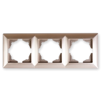 Visage Ambiance Metalik Bej 3 Lü Çerçeve - Priz ve Anahtar İçin Uyumlu Çerçeve