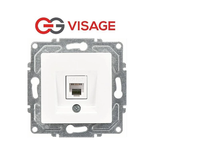 Visage Beyaz Telefon Prizi (CAT3) Çerçevesiz - Priz ve Anahtar İçin Uyumlu Çerçeve