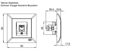 Visage Beyaz Telefon Prizi (CAT3) Çerçevesiz - Priz ve Anahtar İçin Uyumlu Çerçeve