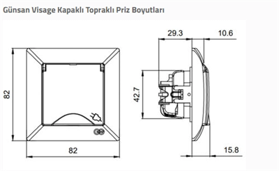 Visage Beyaz Topraklı Priz Çerçevesiz - Priz ve Anahtar İçin Uyumlu Çerçeve