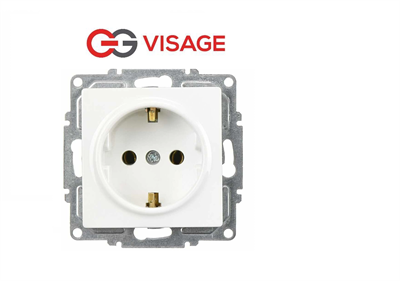 Visage Beyaz Topraklı Priz Çerçevesiz - Priz ve Anahtar İçin Uyumlu Çerçeve