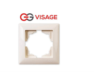 Visage Krem Tekli Çerçeve - Priz ve Anahtar İçin Uyumlu Çerçeve