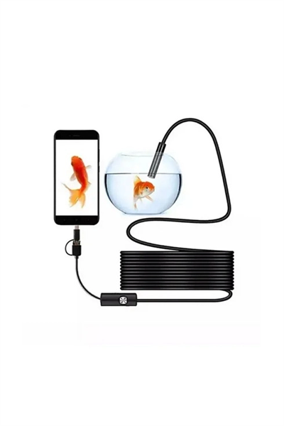 Vtn-02 Endoskop Yılan Video Kamera Led’li 2 Metre 7 Mm Sert Kablo Su Geçirmez