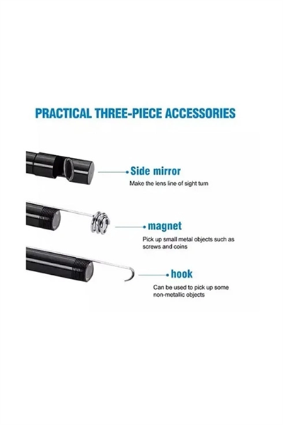 Vtn-02 Endoskop Yılan Video Kamera Led’li 2 Metre 7 Mm Sert Kablo Su Geçirmez