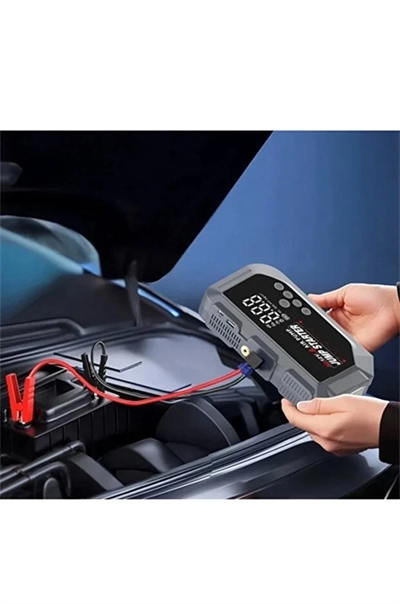 Vtn-605 Şarjlı 12.000 Mah Taşınabilir Çantalı Araç Akü Şarj Takviyeli Işıklı Hava Kompresörü