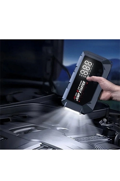 Vtn-605 Şarjlı 12.000 Mah Taşınabilir Çantalı Araç Akü Şarj Takviyeli Işıklı Hava Kompresörü