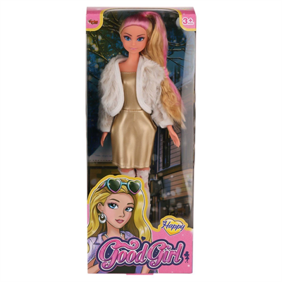 WG-115521  Ceketli Çizmeli Renkli Saçlı Bebek 29 cm -Vardem Oyuncak