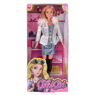 WG-66770 Parlak Elbiseli Ceketli Bebek 29 cm