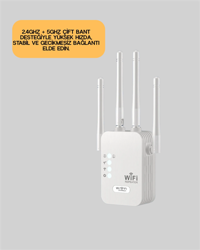 WPS Destekli 2.4GHz + 5GHz WiFi Sinyal Güçlendirici