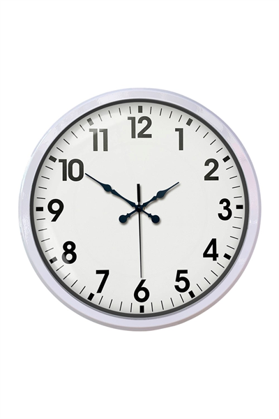 White Classic Modern 52 Cm Metal Duvar Saati