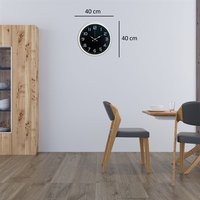 White Contrast 40 Cm Metal Duvar Saati