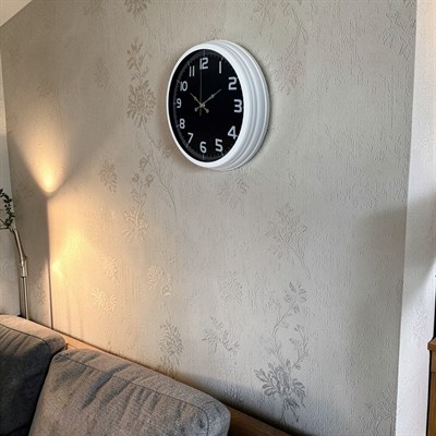 White Contrast 40 Cm Metal Duvar Saati
