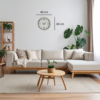 White Index 40 Cm Metal Duvar Saati