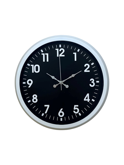 White Pure Contrast 40 Cm Metal Duvar Saati
