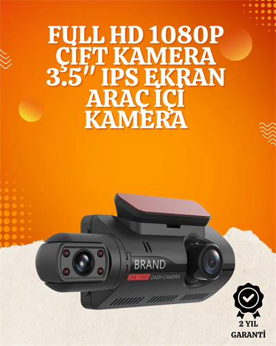 WiFi Destekli Araç Kamerası – 3 inç Ekran, 1080P Ön ve 720P İç Kamera