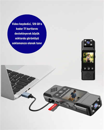 WiFi ile Uzaktan Erişimli Mini Kamera – 1200mAh Batarya, 1080P Video Çekimi