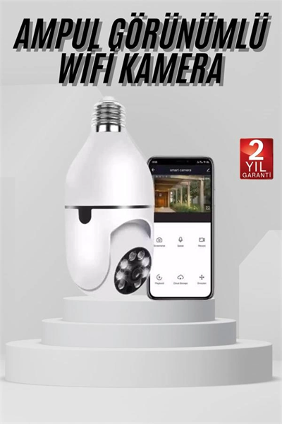 Wifi Güvenlik Kamerası 360 Derece Dönebilen Harekete Duyarlı Gece Görüşlü Ampul