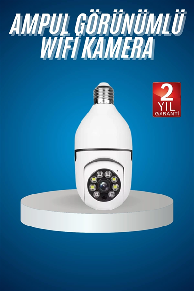 Wifi Güvenlik Kamerası Çift kameralı Ampule Takılabilir Sensörlü