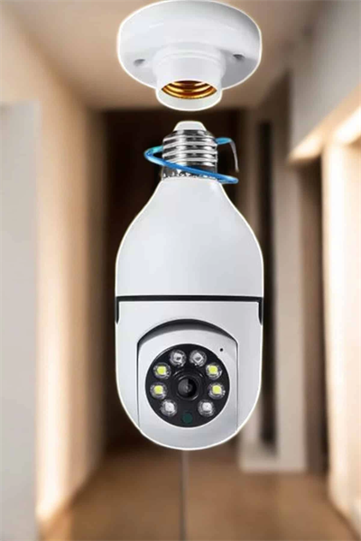 Wifi Kamera Duylu Ampul Görünümlü 360 Derece Dönebilen Ev Kamerası